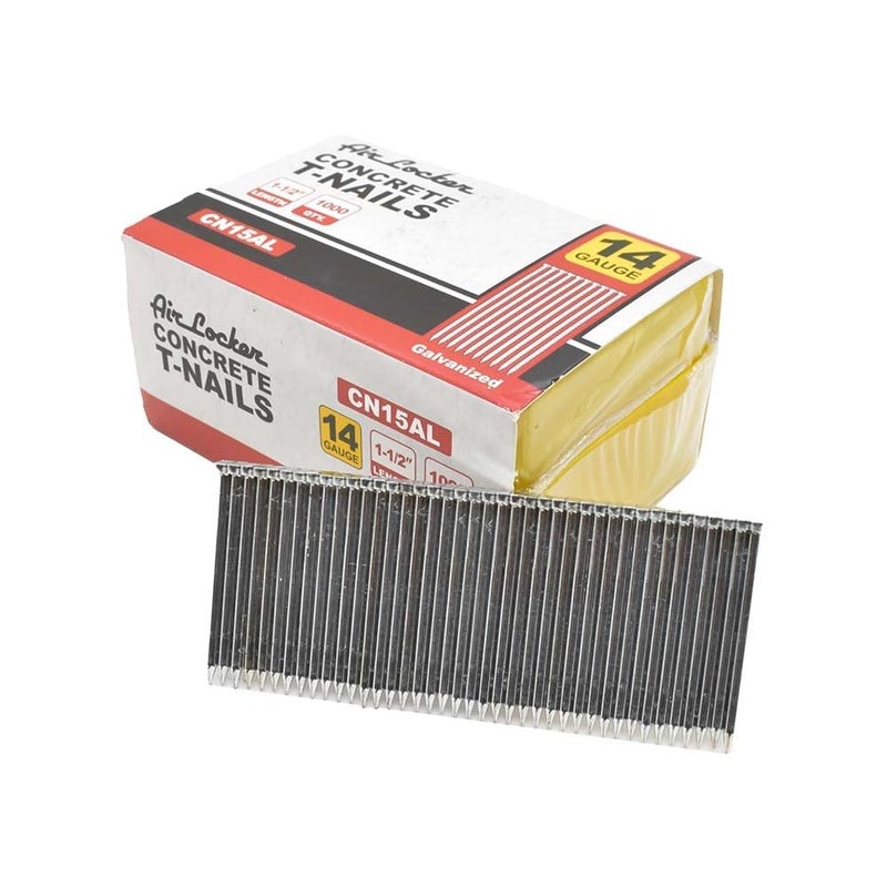 AIR LOCKER CN15AL 14 Gauge Concrete T-Nails for Concrete Nailers 1-1/2" Smooth Shank (1000/Pack) - Image 5